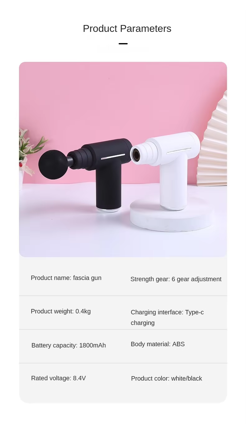Mini Deep Tissue Message Gun - Portable Muscle Massager With 6 Heads